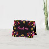 Fête mexicaine Floral Folal Carte de remerciements (Devant)