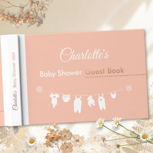 Fête minimale rose saumon pour bébé fille