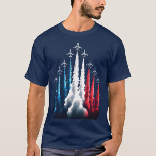Fête nationale France tricolore avion à réaction f T-shirt