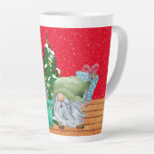 fête Noël Gnome Latte Mug (Angle droit)