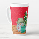 fête Noël Gnome Latte Mug (Angle gauche)