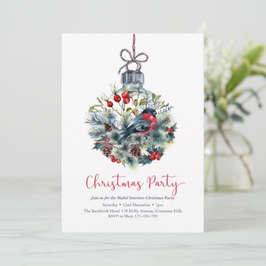 Fête Noël Invitation | Bullfinch (Debout devant)