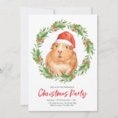 Fête Noël Invitation | mignonne couronne de hamste (Devant)