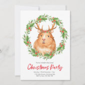 Fête Noël Invitation | mignonne couronne de hamste (Devant)