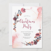 Fête Noël Invitation | Wreath florale hivernale (Devant)