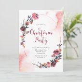 Fête Noël Invitation | Wreath florale hivernale (Debout devant)