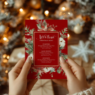 Fête Noël Menu Festive cadre de Noël