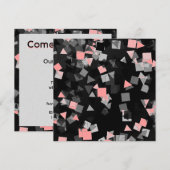 Fête ou fête Confetti Pink Invitations (Devant / Derrière)