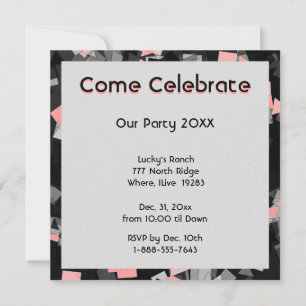 Fête ou fête Confetti Pink Invitations