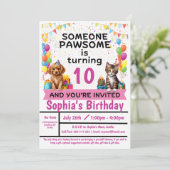 Fête Pawesome ; Chats et Chiots | Invitation (Debout devant)