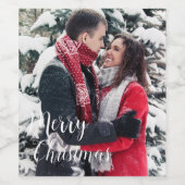fête personnalisée noël, étiquette de vin photo pe (Étiquettes simples)