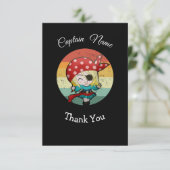 Fête Pirate Girl Flat Carte de remerciements (Debout devant)