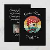 Fête Pirate Girl Flat Carte de remerciements (Devant / Derrière)