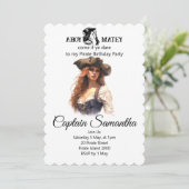 Fête Pirate thème Fille Invitation (Debout devant)