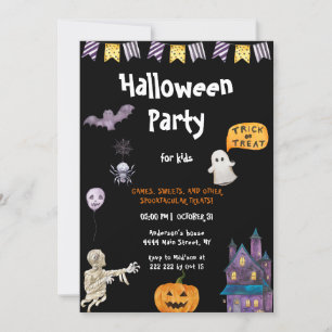 Fête Pour Enfants Halloween Invitation