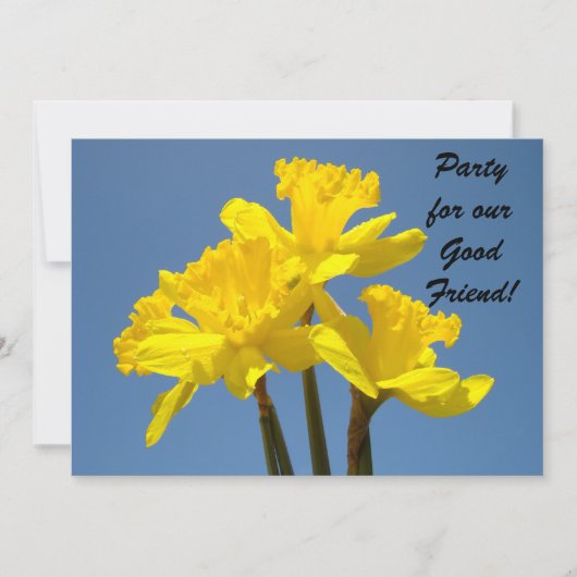 Fête pour un bon ami ! Invitations Jonquille Fleur (Devant)