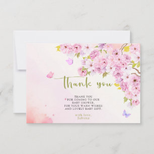 Fête Prénatale Bébé Merci Fleurs de Cerisier Aquar