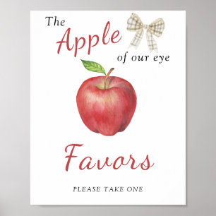 Fête prénatale bébé Pomme - Affiche des faveurs