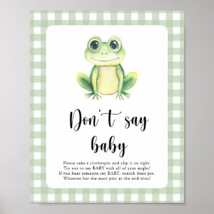Fête Prénatale de Grenouille Affiche "Ne dites pas