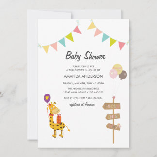 Fête Prénatale Invitation à une Baby Shower Animau
