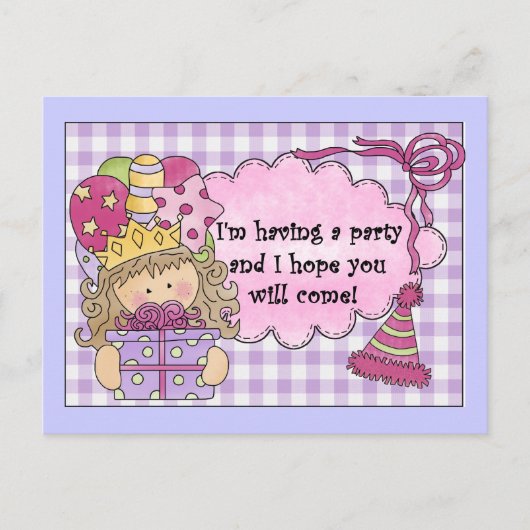 Fête Princesse Invitations d'anniversaire (Devant)