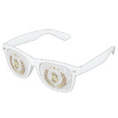 Fête Retro Bitcoin Logo Symbole Crypto Crest Lunettes de sole (Angulaire)