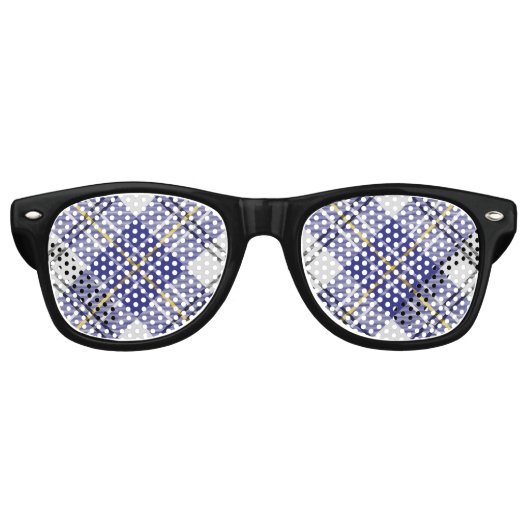 Fête Retro Clan MacPherson Robe Bleue Tartan Lunettes de sole (Devant)