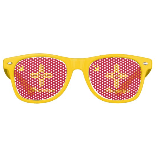Fête Retro Drapeau d'Albuquerque, Nouveau-Mexique Lunettes de (Devant)
