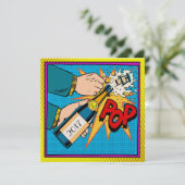 Fête rétro Pop Art, Nouvel An, Invitation (Debout devant)