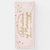 Fête rose de la bannière du Mariage du mariage (Vertical)