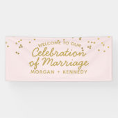 Fête rose de la bannière du Mariage du mariage (Horizontal)