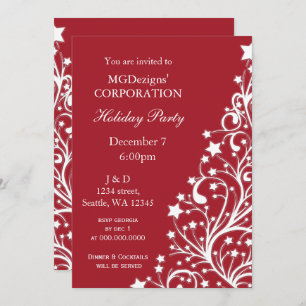 fête rouge Fêtes corporatives Invitations