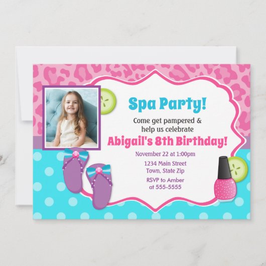 Fête Spa Anniversaire Invitation Pamper Party (Devant)