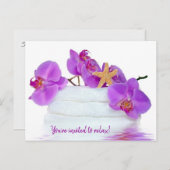 Fête spa avec Orchidées Invitation (Devant / Derrière)