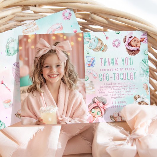 Fête spa Pastel Anniversaire Carte de remerciement