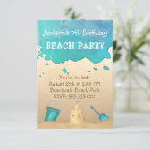 Fête sur la plage, invitation personnalisée pour u (Debout devant)