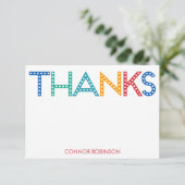 Fête Time Merci Cartes - Bleu (Debout devant)