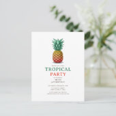 Fête tropicale avec invitation rétro ananas (Debout devant)