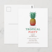 Fête tropicale avec invitation rétro ananas (Devant / Derrière)