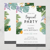 Fête tropicale Luau Aloha Hommes Invitation d'anni (Devant / Derrière)