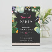 Fête tropicale Luau Aloha Pink Invitation d'annive (Debout devant)