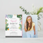 Fête tropicale Luau Aloha Pink Invitation d'annive (Debout devant)