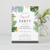 Fête tropicale Luau Aloha Pink Invitation d'annive (Debout devant)