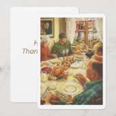 Fête vintage Famille Thanksgiving Carte de vacance (Devant / Derrière)