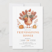 Fête Whimsical Turquie Thanksgiving Invitation (Devant)