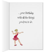 Fêter la carte d'anniversaire de fille (Intérieur (Droit))