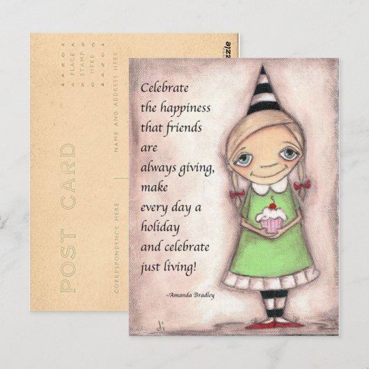 Fêter les amis - Carte postale (Devant / Derrière)