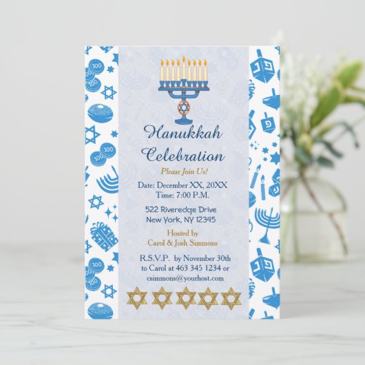 Fêter les invitations Hanoukka (Debout devant)