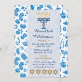 Fêter les invitations Hanoukka (Devant / Derrière)