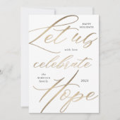 fêter l'espoir or script vacances carte photo (Devant)